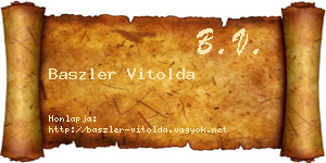 Baszler Vitolda névjegykártya